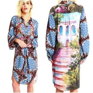 {Aratta} To The Shores of Tripoli Graphic Shirt Dress, Size S